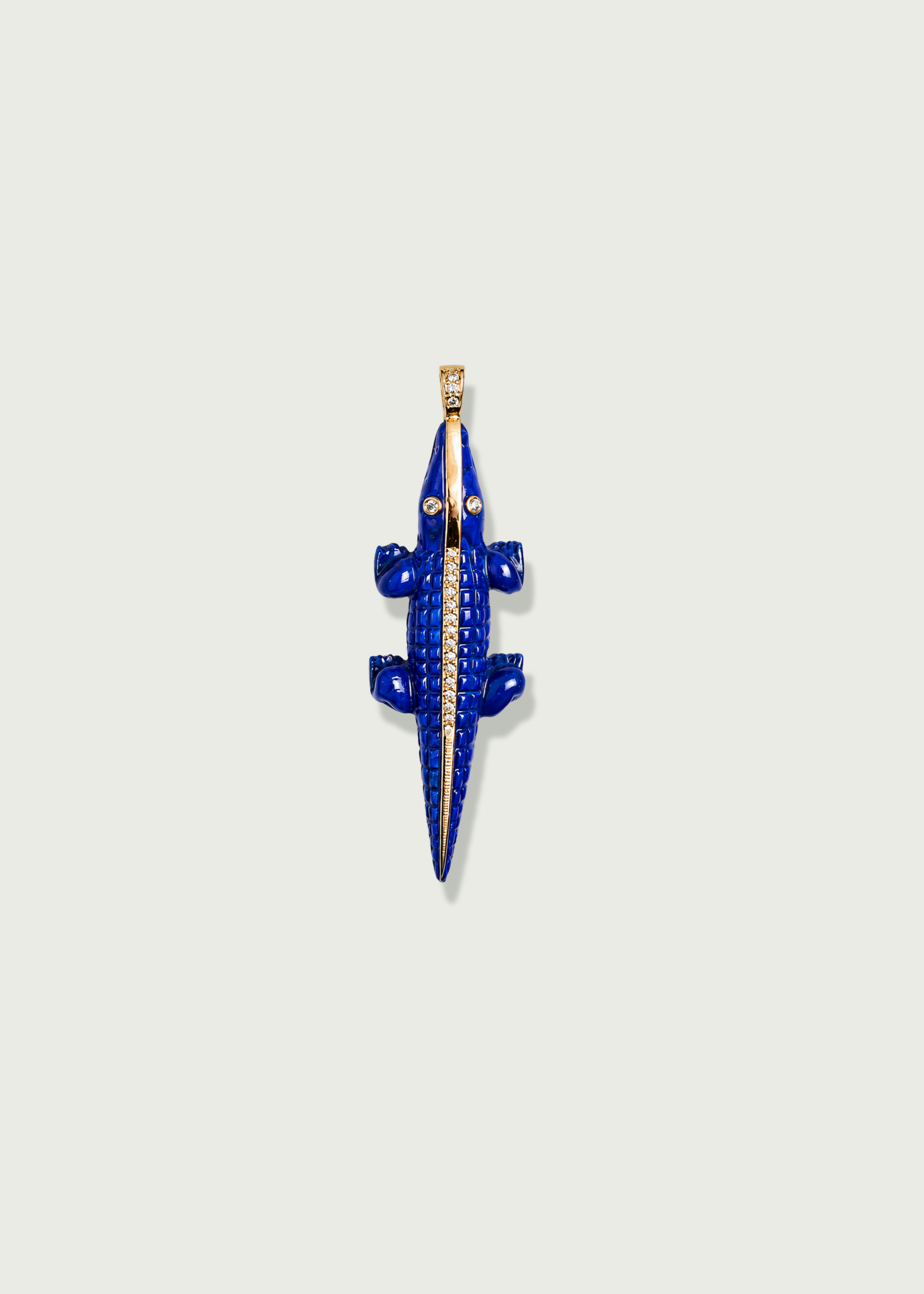 Lapis Crocodile Charm