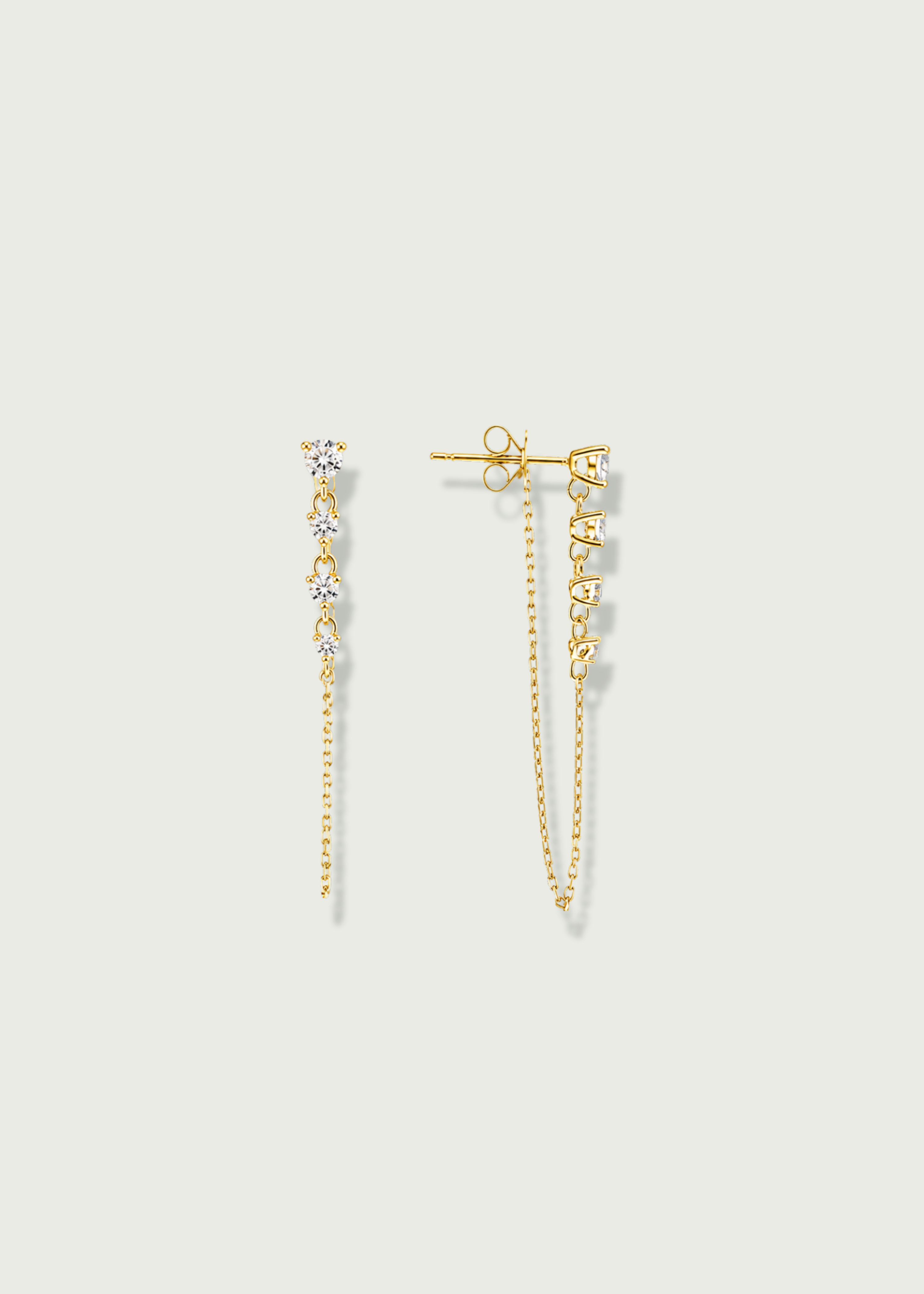18K Yellow Gold Diamond Drop Earrings