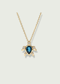 London Blue Topaz and Diamond Sea Turtle Necklace
