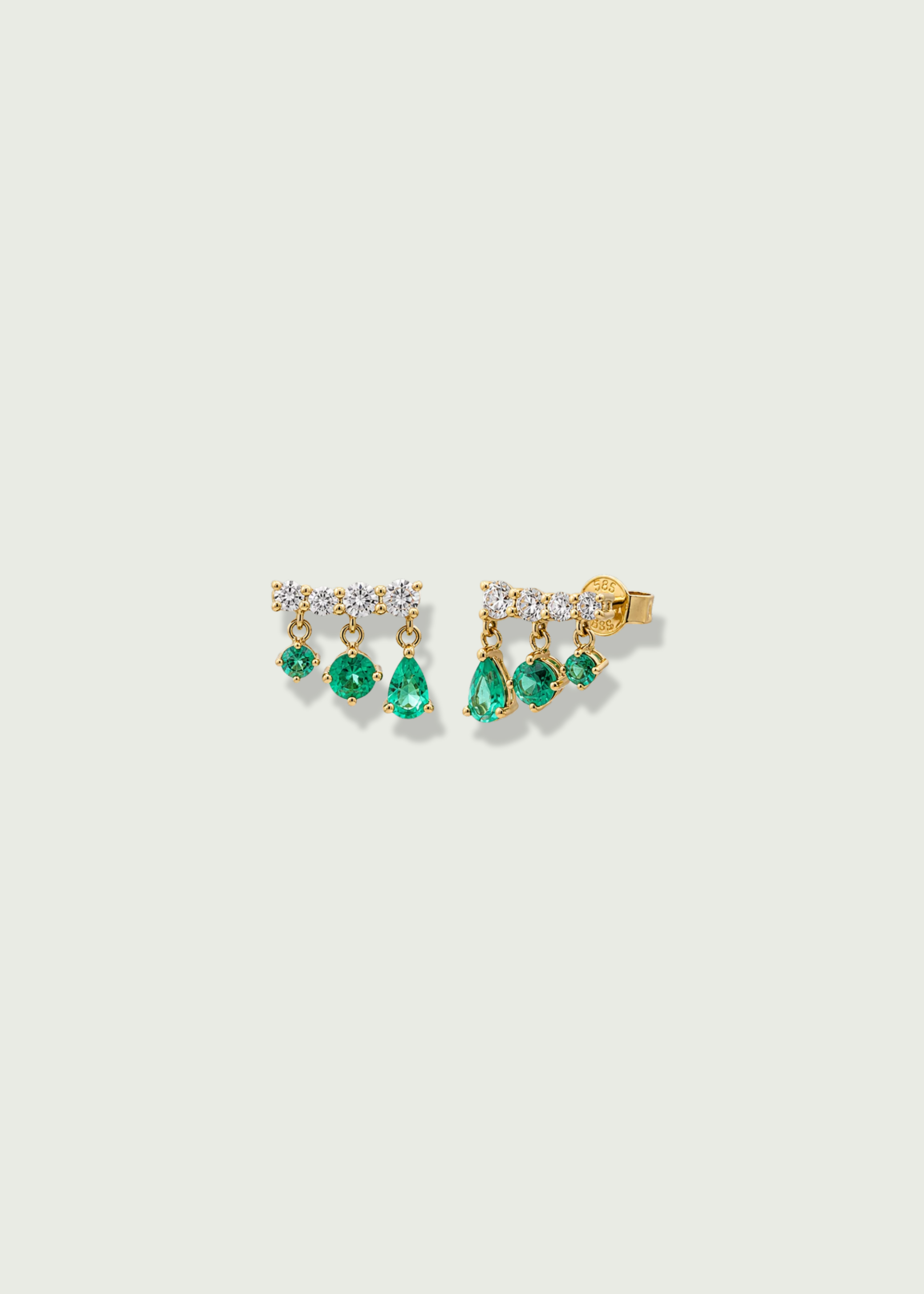 Emerald & Diamond Crawler Earrings