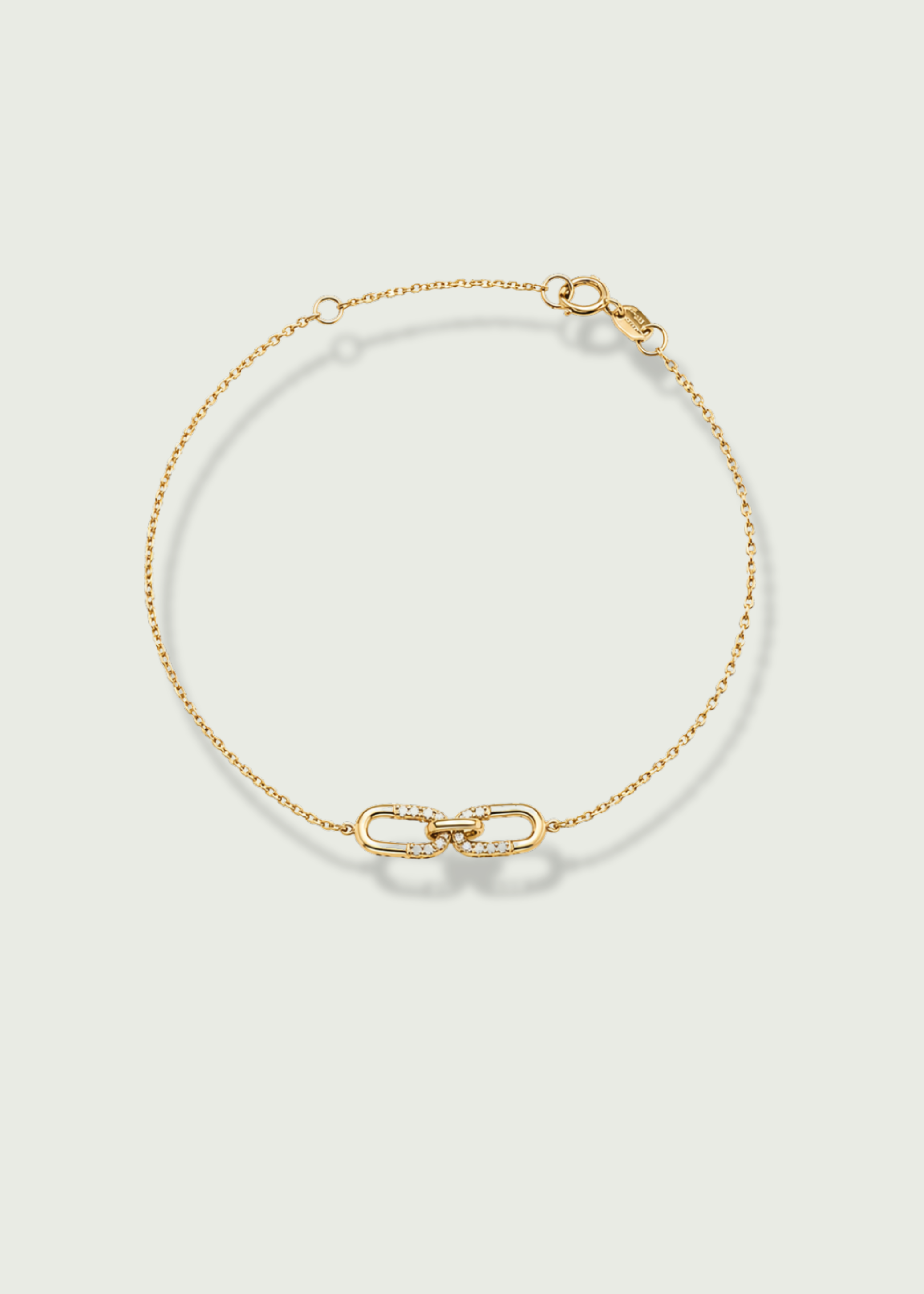 14k Gold Diamond Paperclip Bracelet