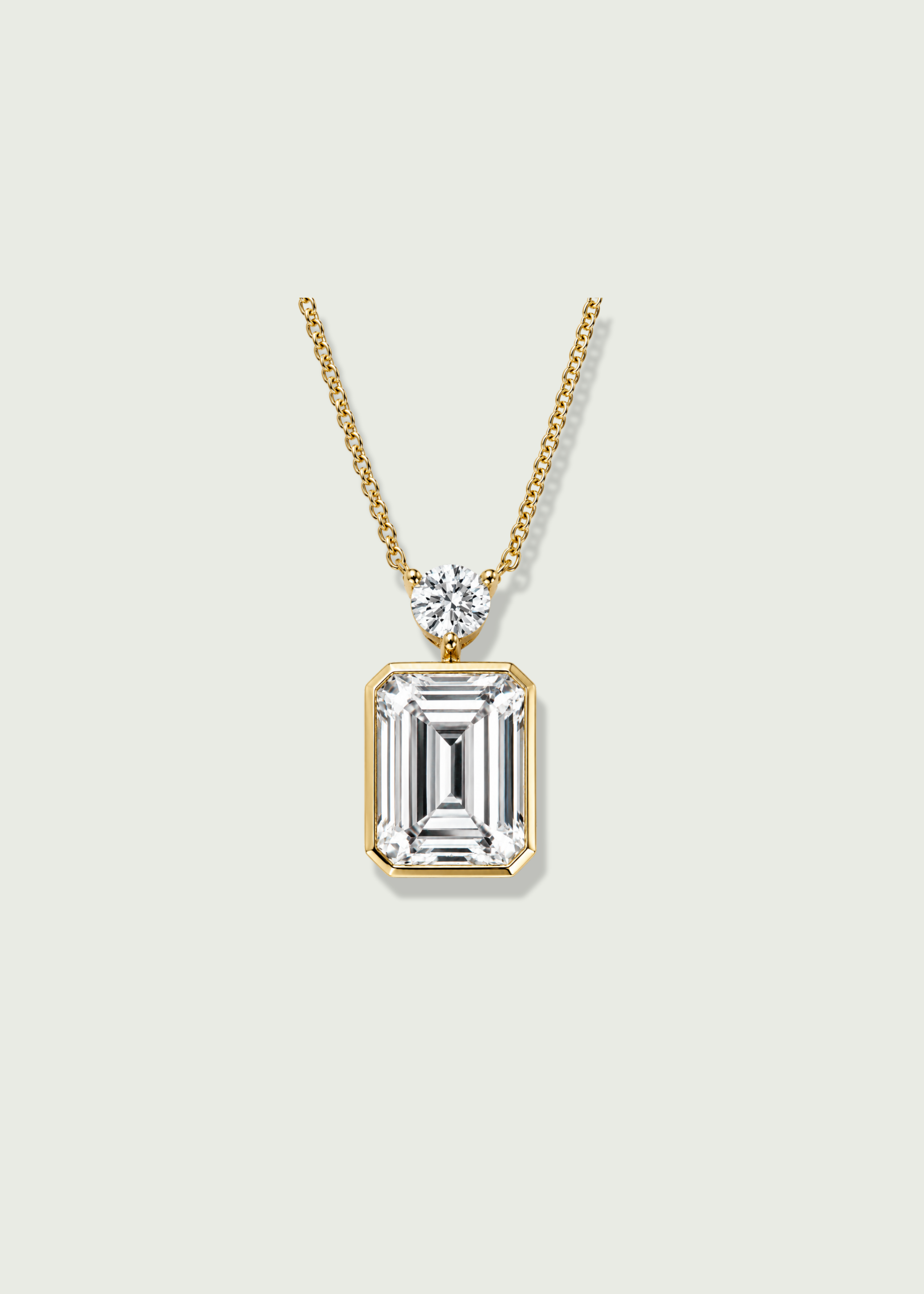 Emerald-Cut Bezel Lab Diamond Pendant