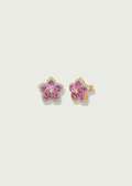 Flower Pink Sapphire & Diamond Earrings