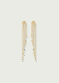 Rainbow Sapphire and Diamond Cascade Earrings