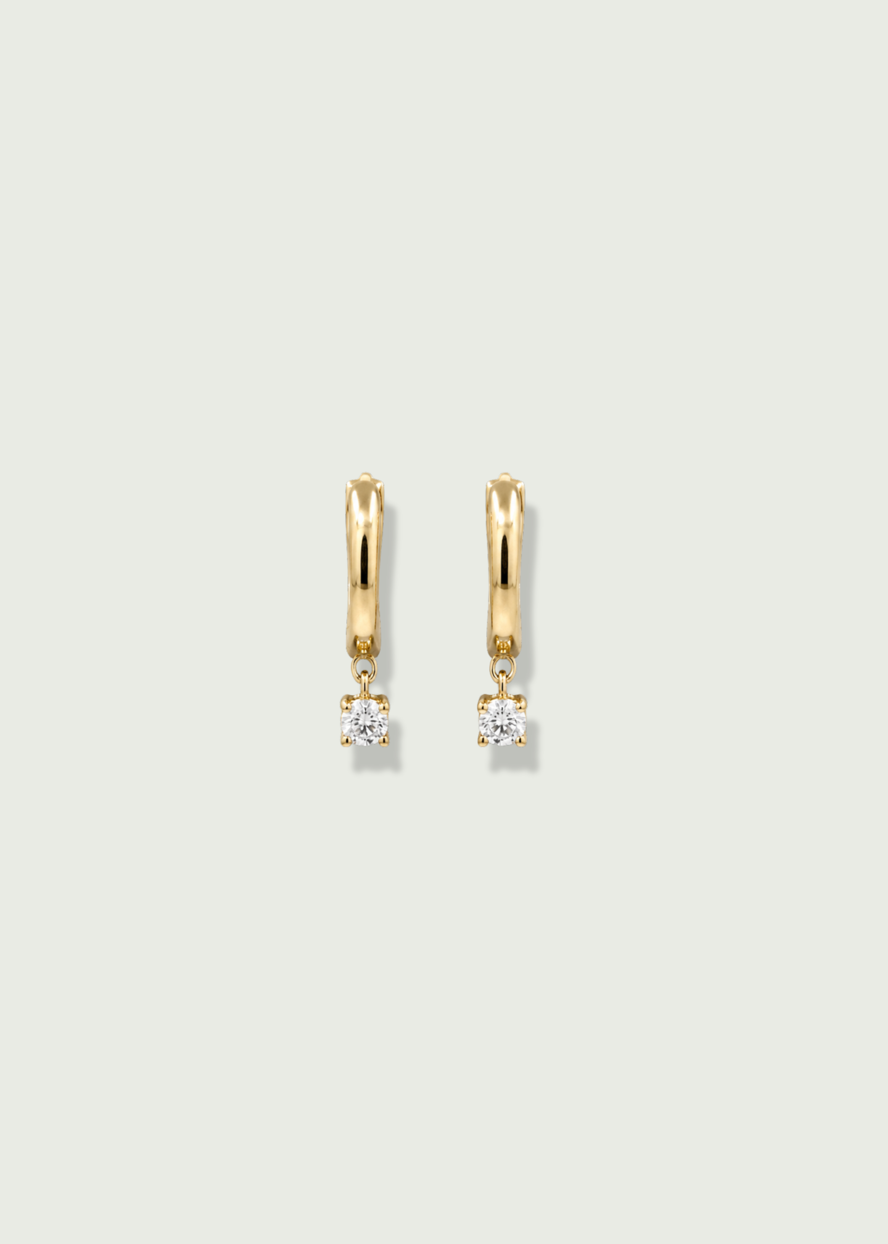 Diamond Drop Huggie Earrings