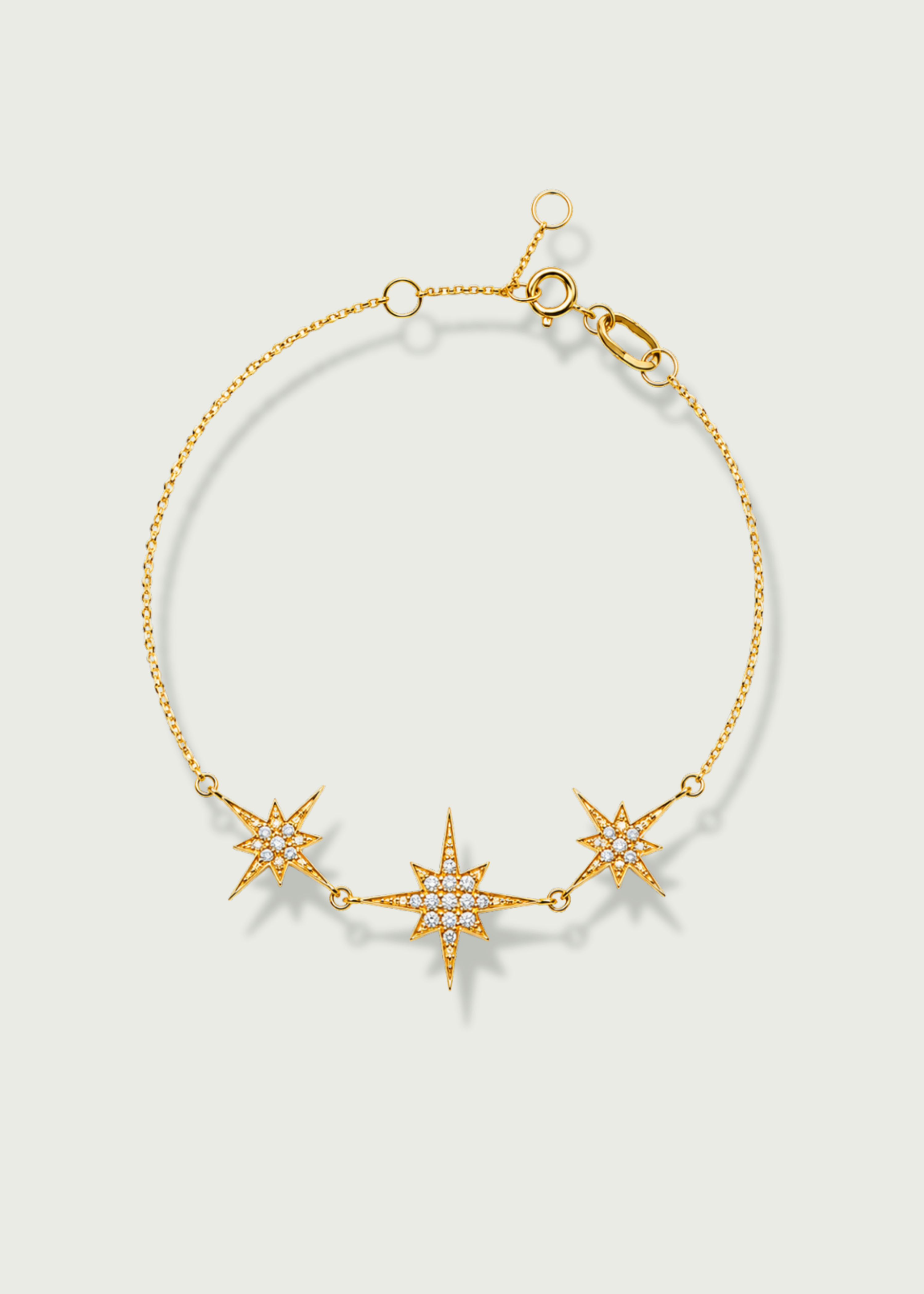 14k Gold North Star Diamond Chain Bracelet