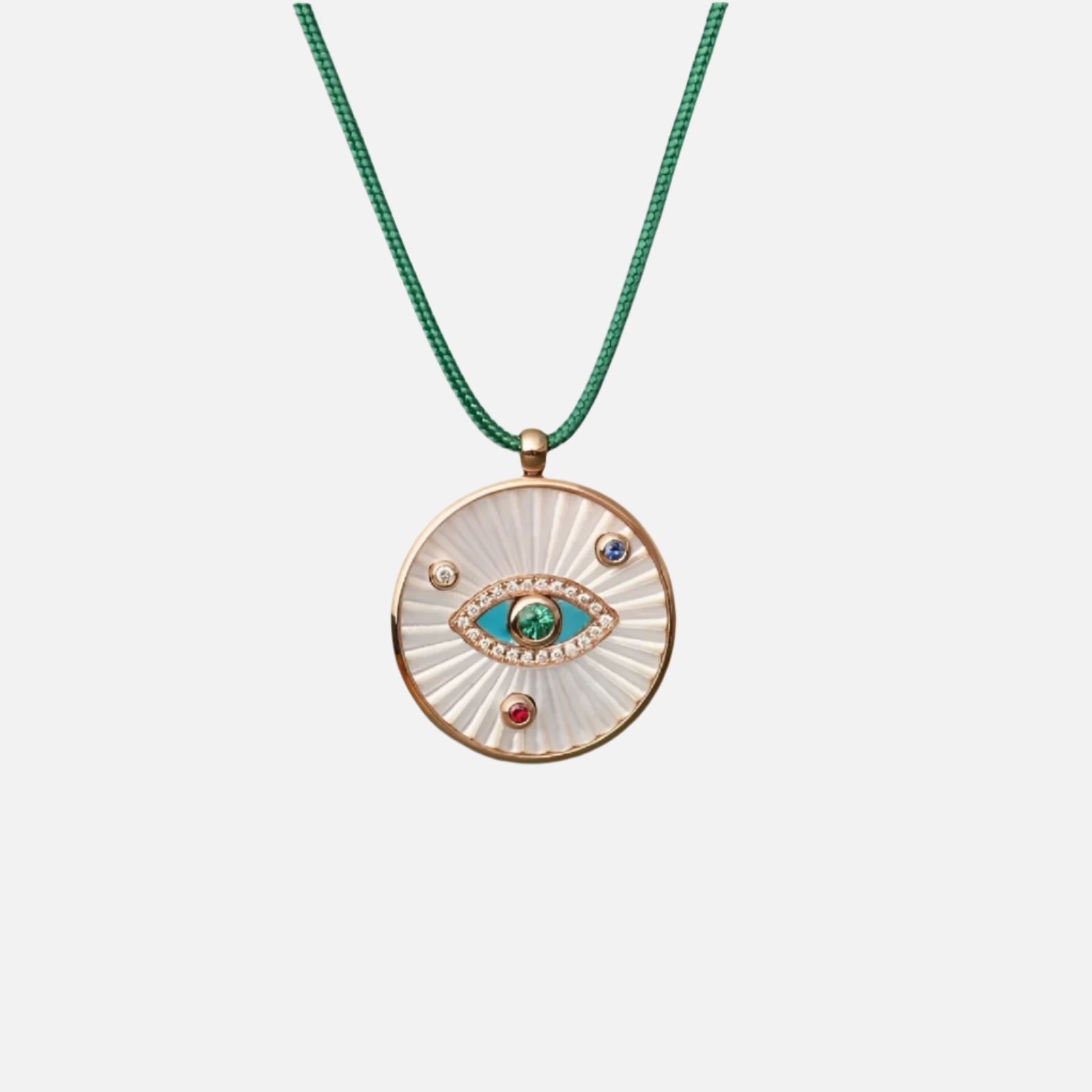 Radiant Emerald Evil Eye Necklace
