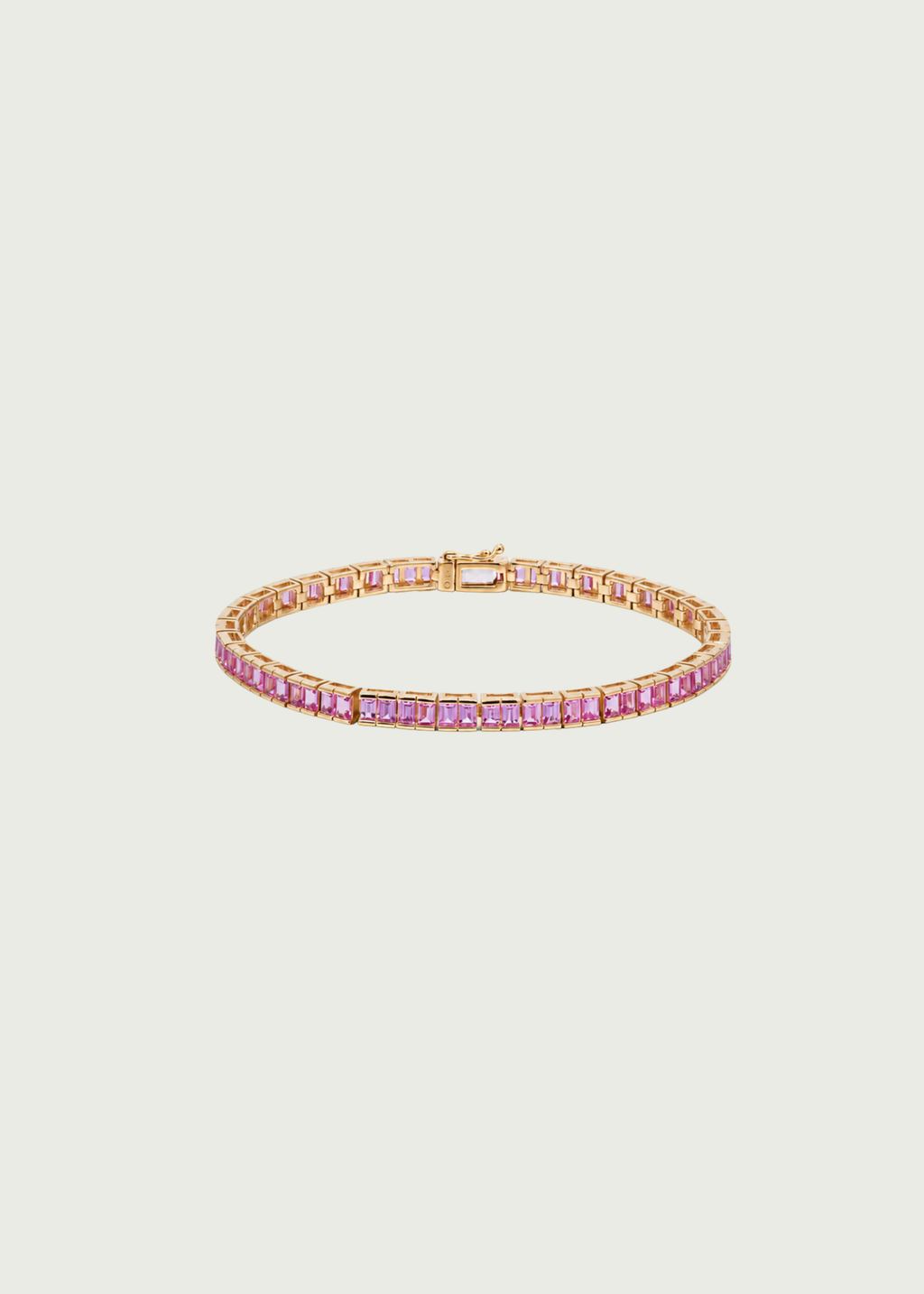 Pink Sapphire Baguette Tennis Bracelet