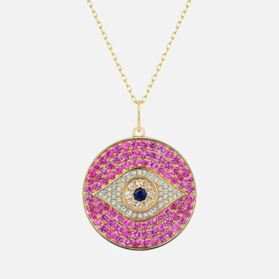 Pink Evil Eye Pendant Necklace