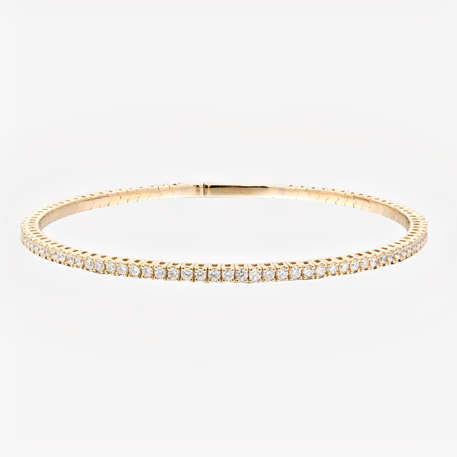 14K Gold Diamond Bangle Bracelet