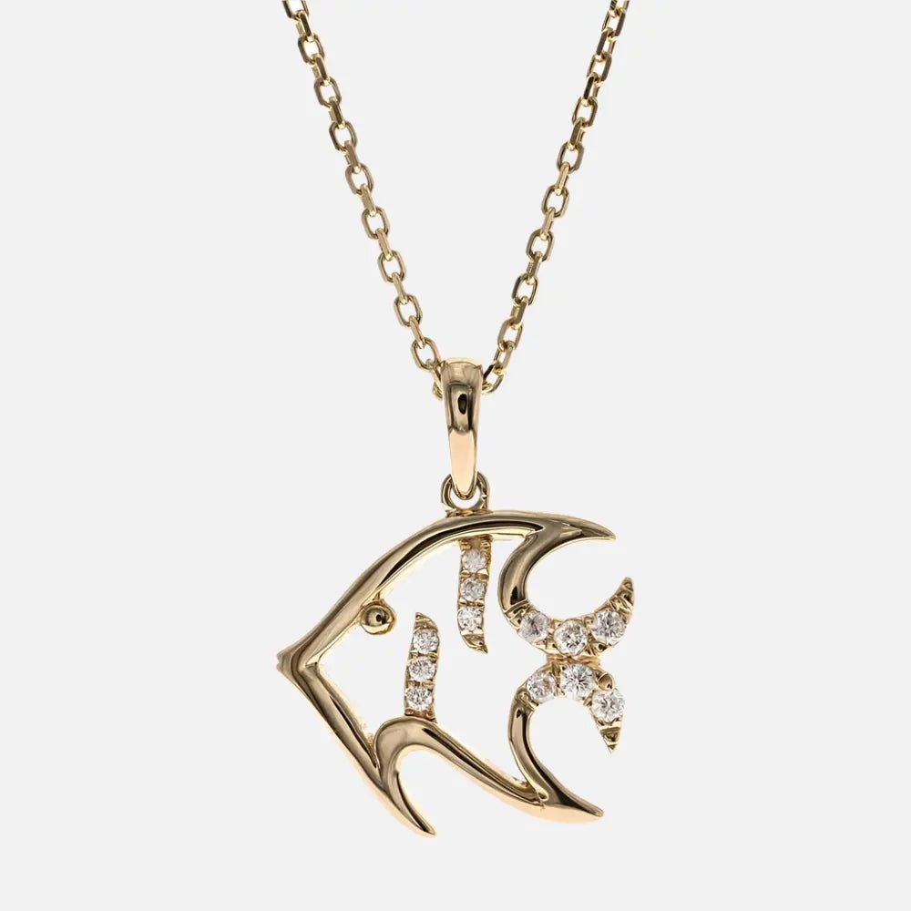 Diamond Angelfish Pendant Necklace - Koru Jewelers
