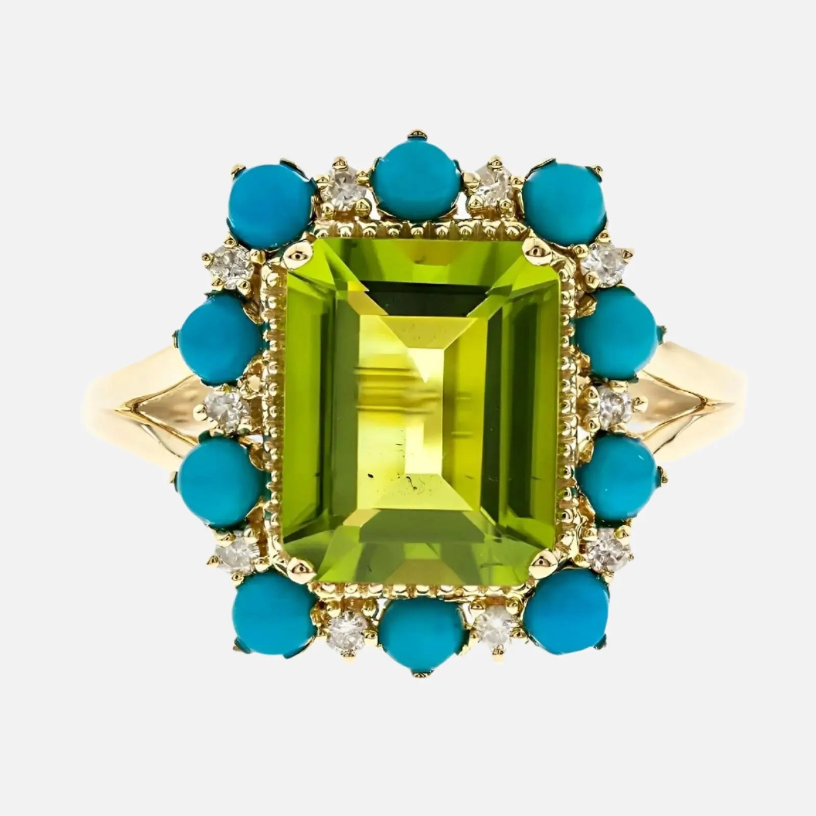 Antique Style Peridot Cocktail Ring - Koru Jewelers
