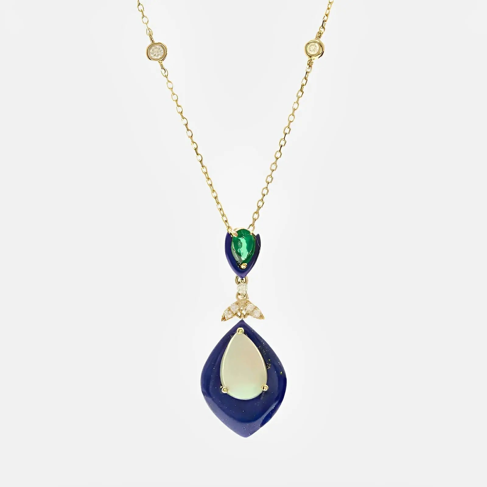 Artistic Teardrop Opal Pendant - Koru Jewelers