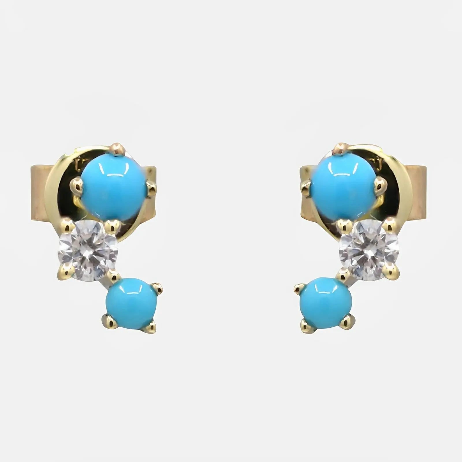 Asymmetrical Turquoise Earrings Koru Jewelers