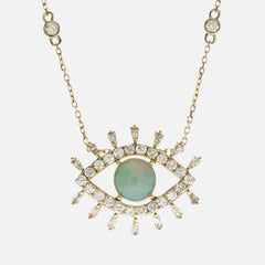 Boho Evil Eye Natural Ethiopian Opal Necklace