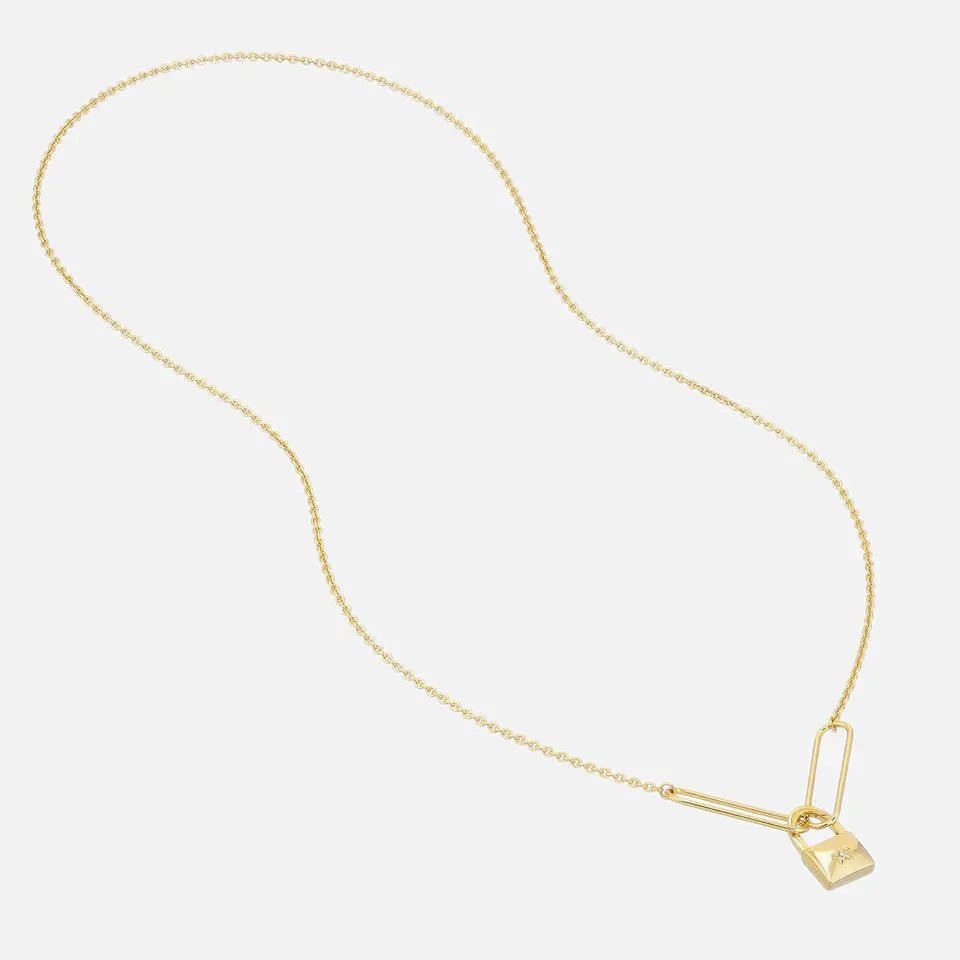 Brill Cable Split Charm Chain Necklace with Paper Clip Rings - Koru Jewelers