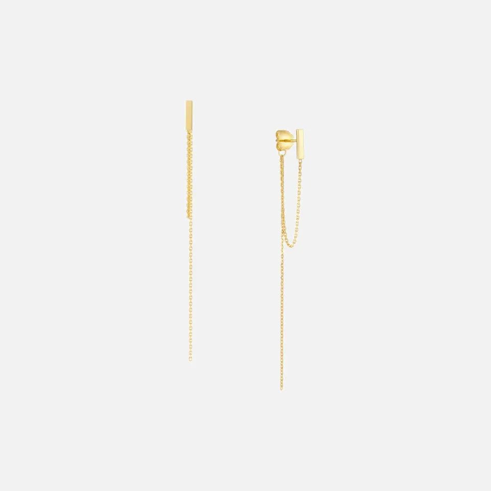 Chain Drop Bar Earrings - Koru Jewelers