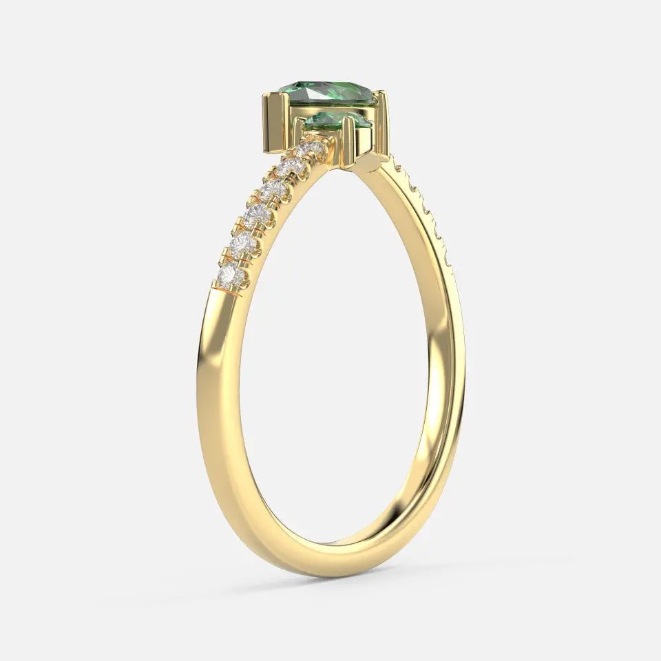 Contemporary Emerald and Diamond Wrap Ring - Koru Jewelers