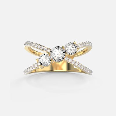 Criss Cross Diamond Ring