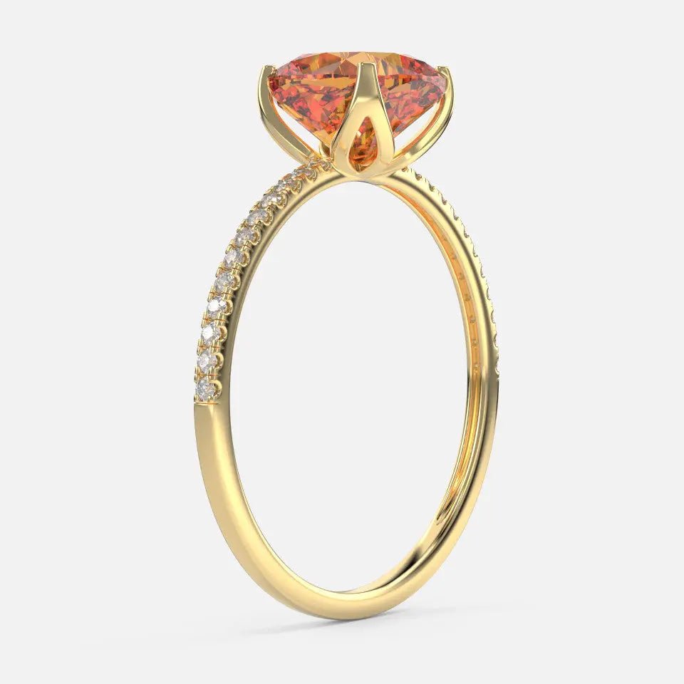 Cushion-Cut Citrine and Diamond Ring - Koru Jewelers