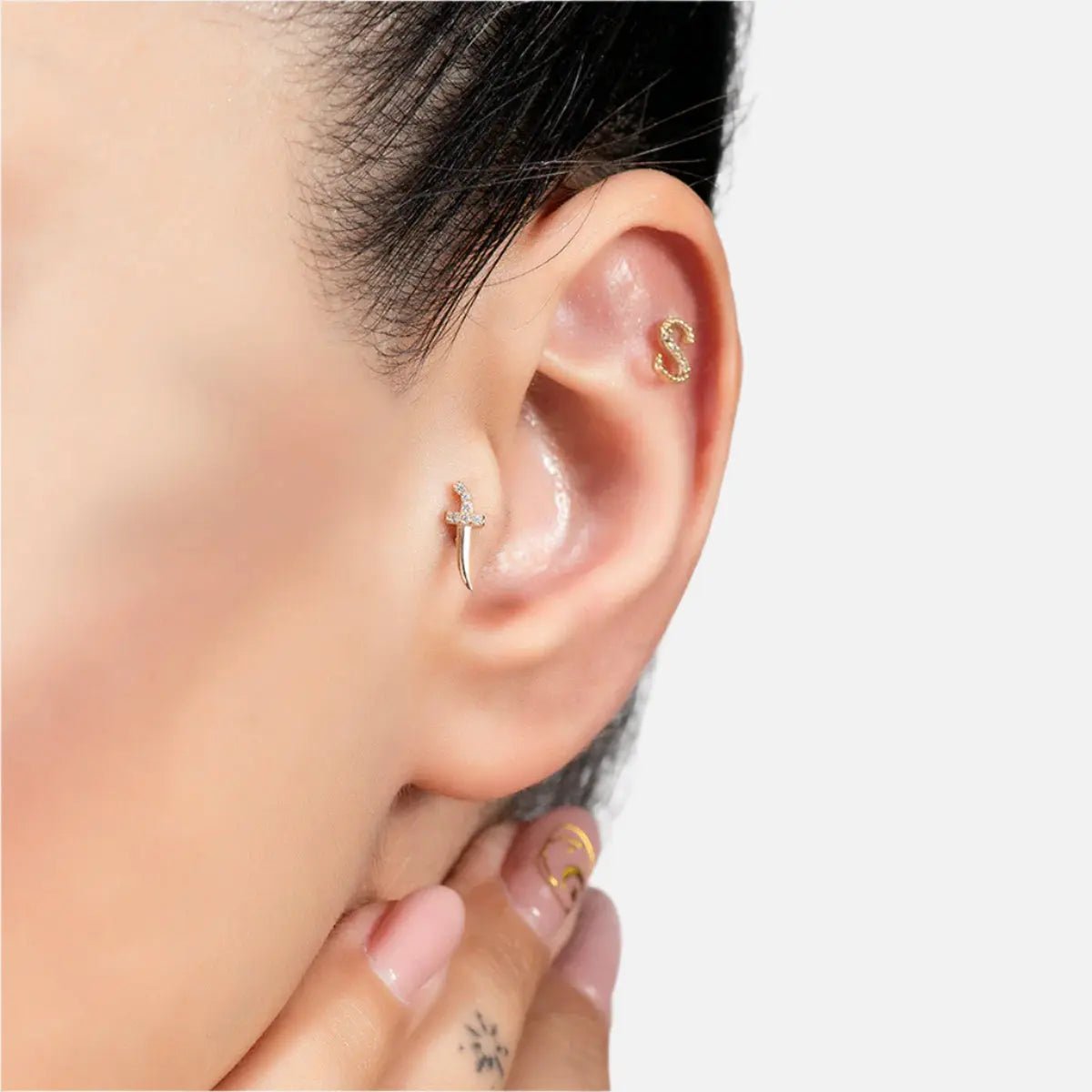 Dainty Dagger Diamond Piercing Koru Jewelers