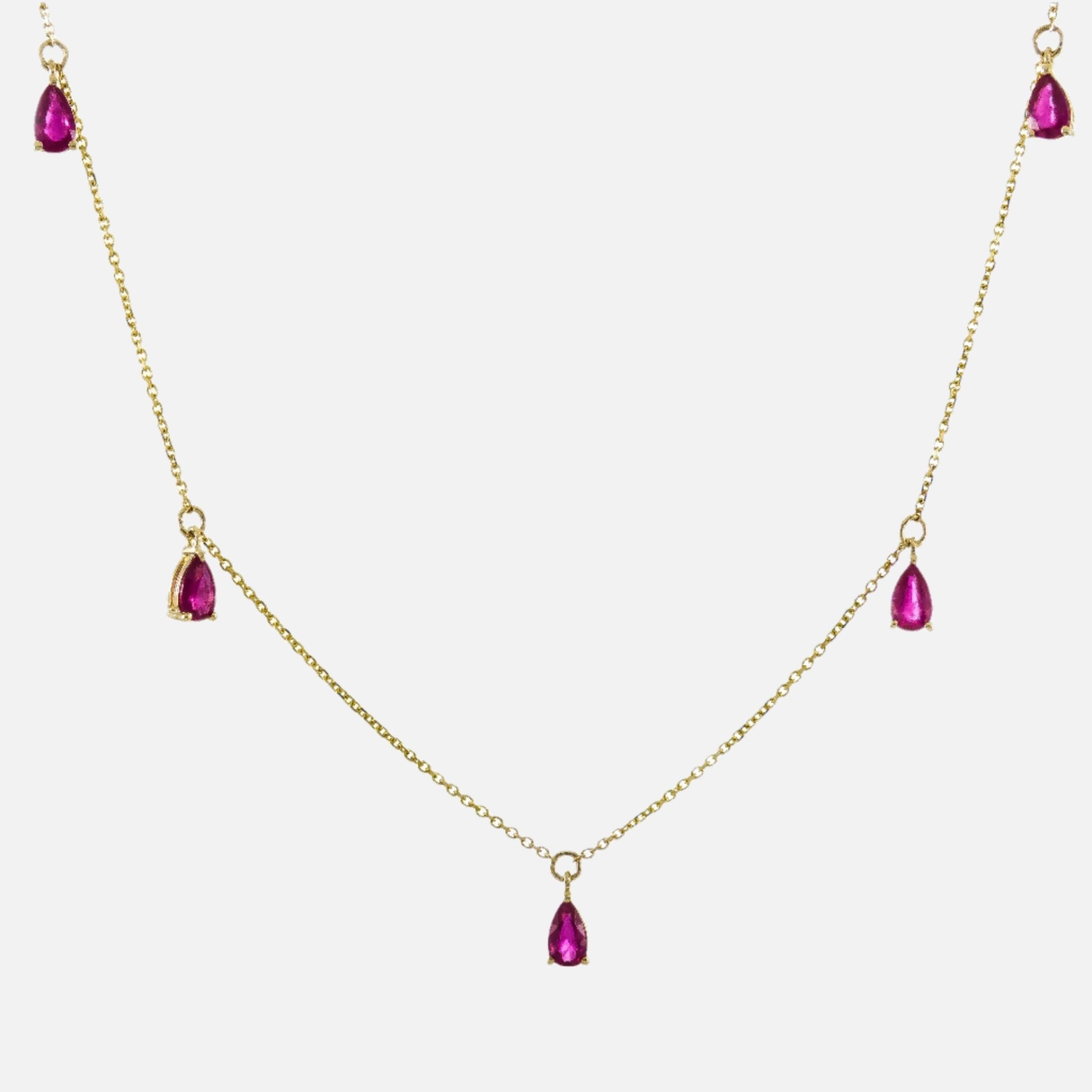 Dazzling Dainty Ruby Drop Necklace Koru Jewelers