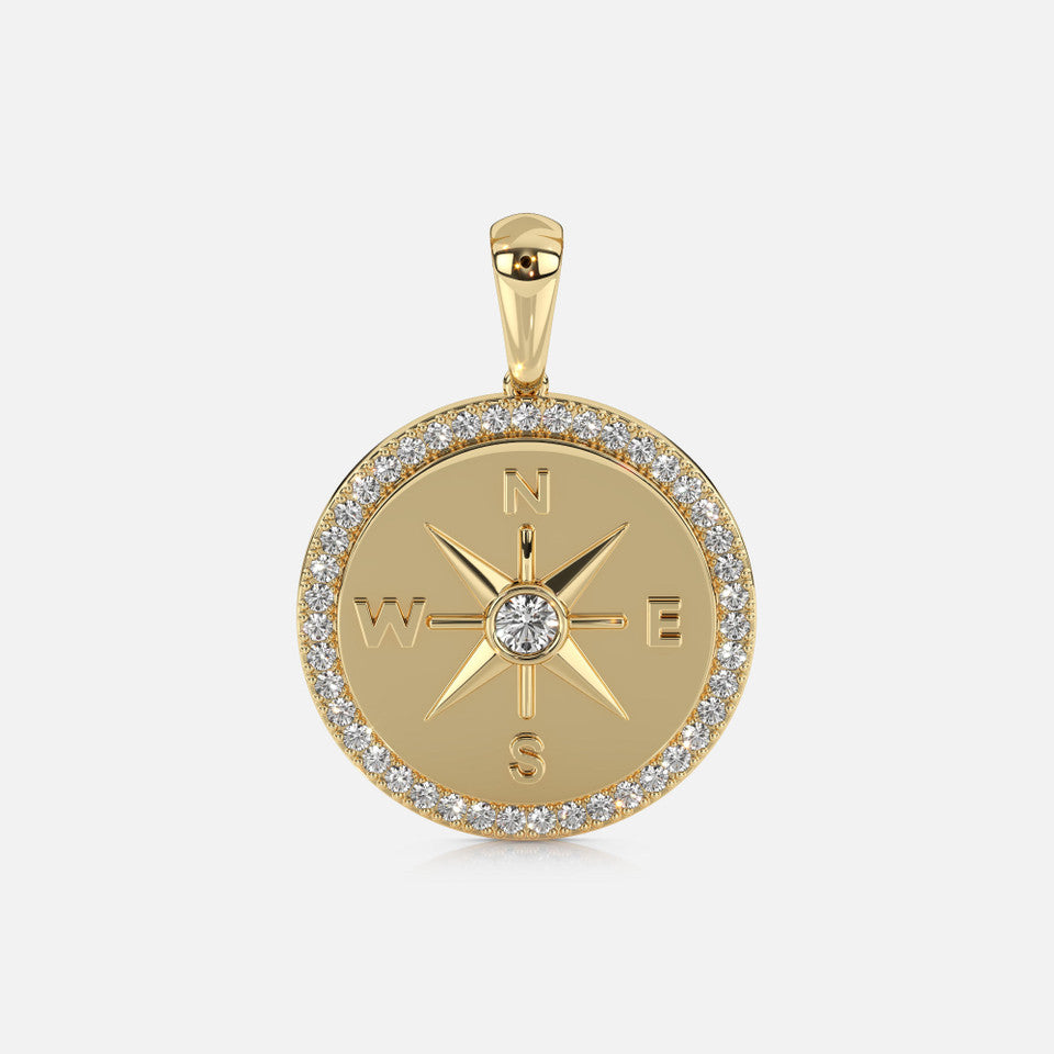 Diamond Compass Rose Pendant