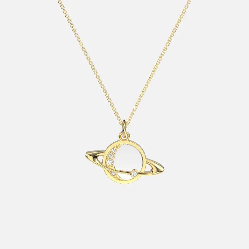 Diamond Saturn Necklace - Koru Jewelers