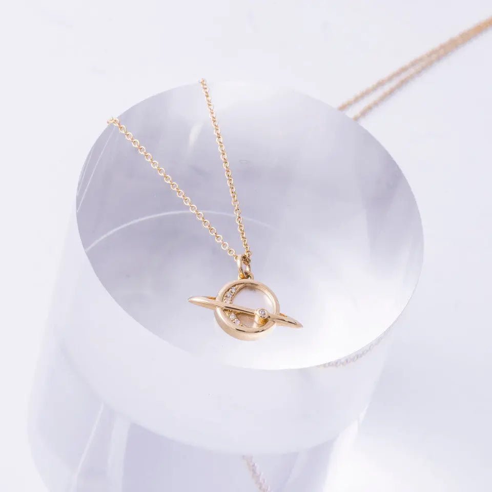 Diamond Saturn Necklace - Koru Jewelers