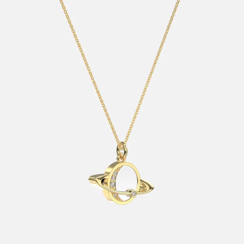 Diamond Saturn Necklace - Koru Jewelers