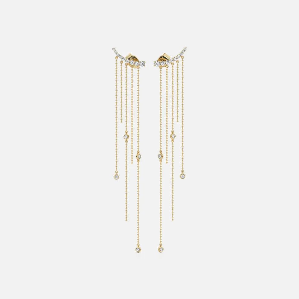 Dramatic Diamond Draped Chain Earrings - Koru Jewelers