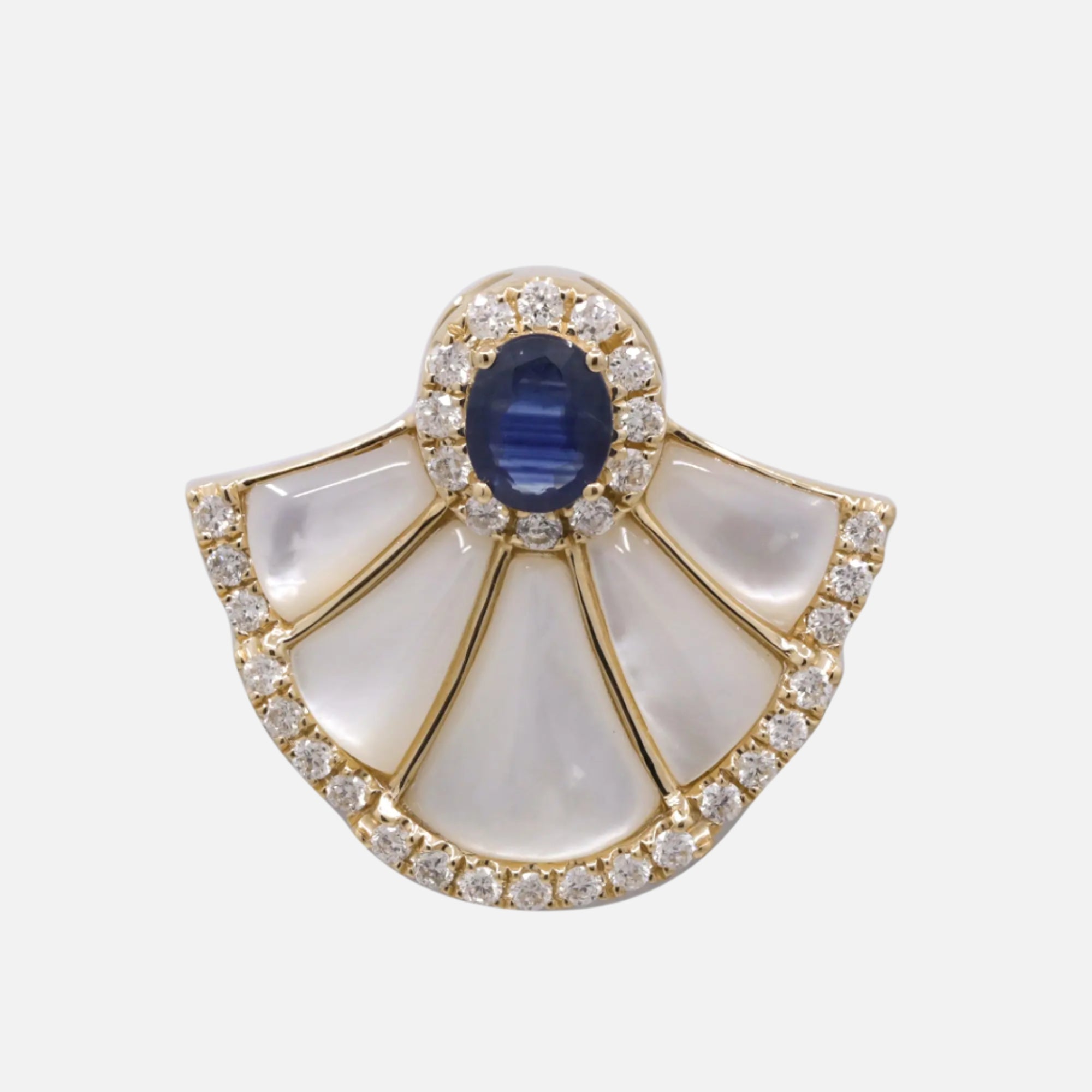 Exquisite Sapphire Fan Pendant Koru Jewelers
