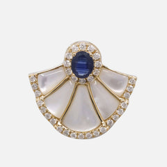 Exquisite Sapphire Fan Pendant