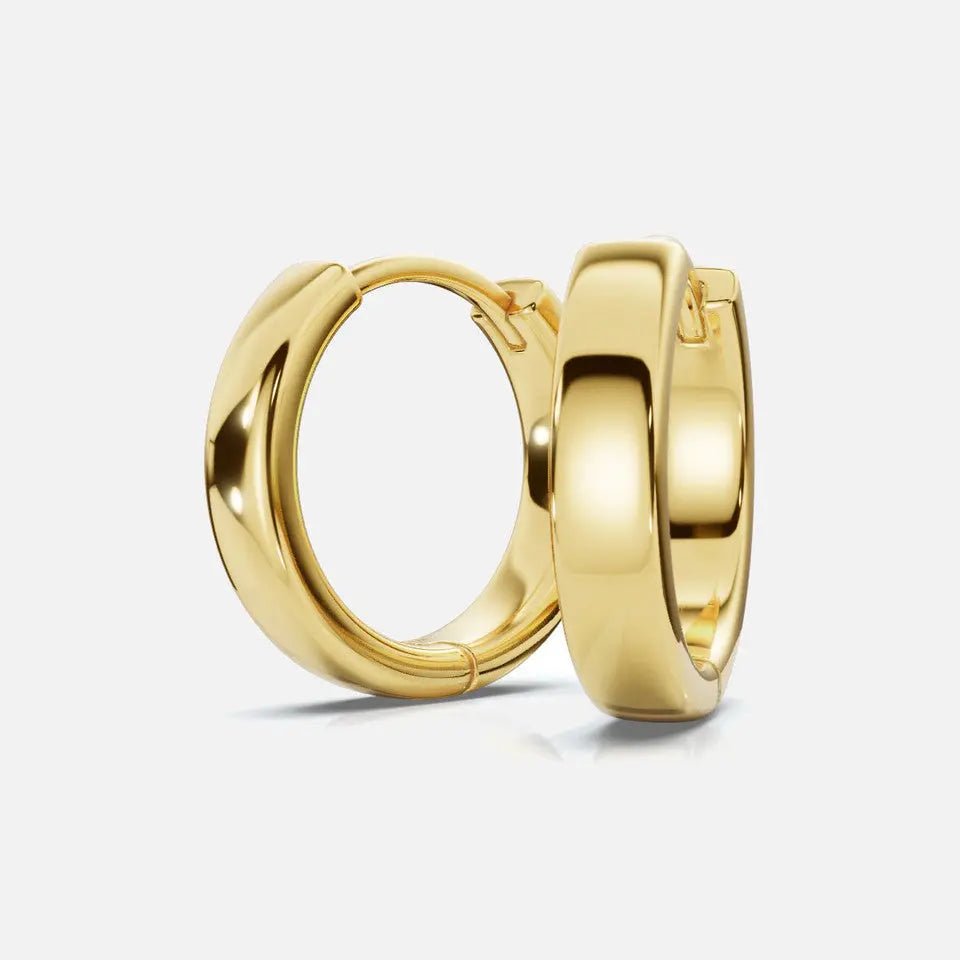 Flat Gold Hoop Earrings - Koru Jewelers