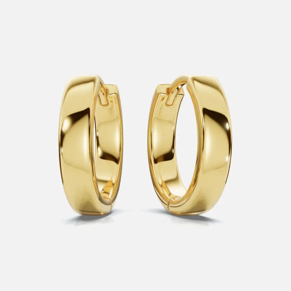Flat Gold Hoop Earrings - Koru Jewelers