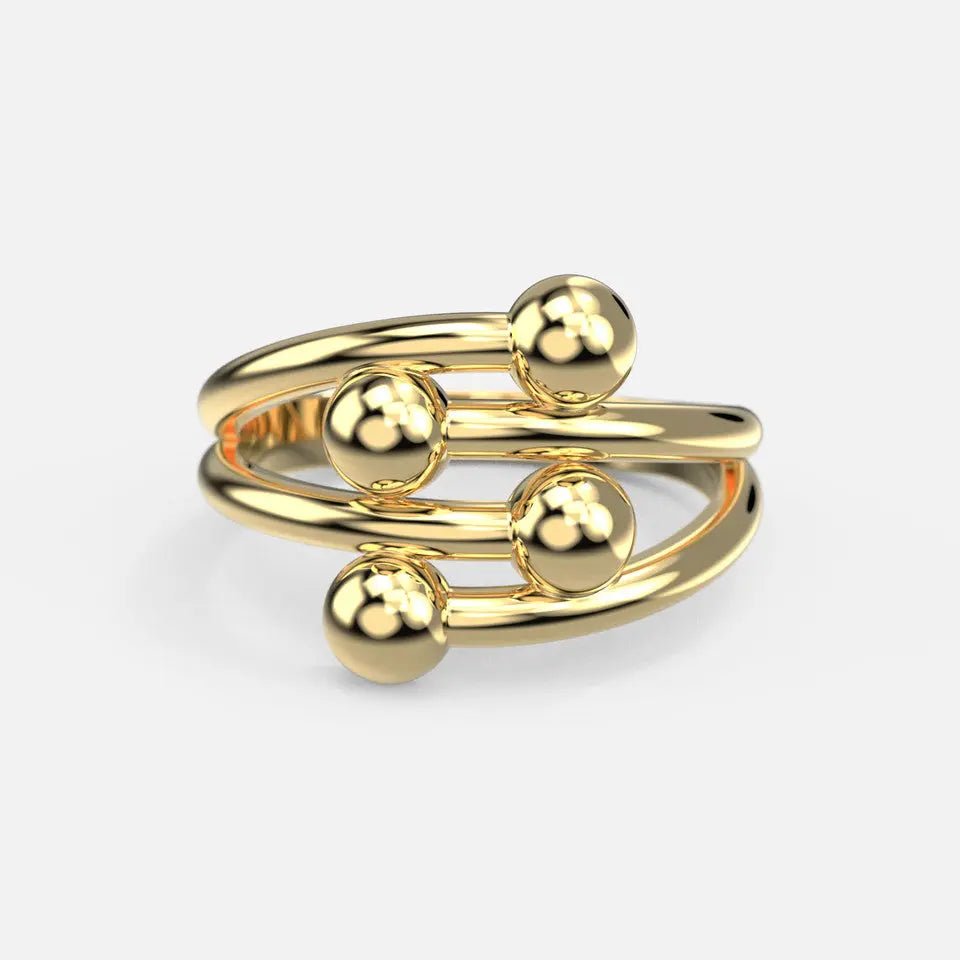 Four Band Ball Ring - Koru Jewelers