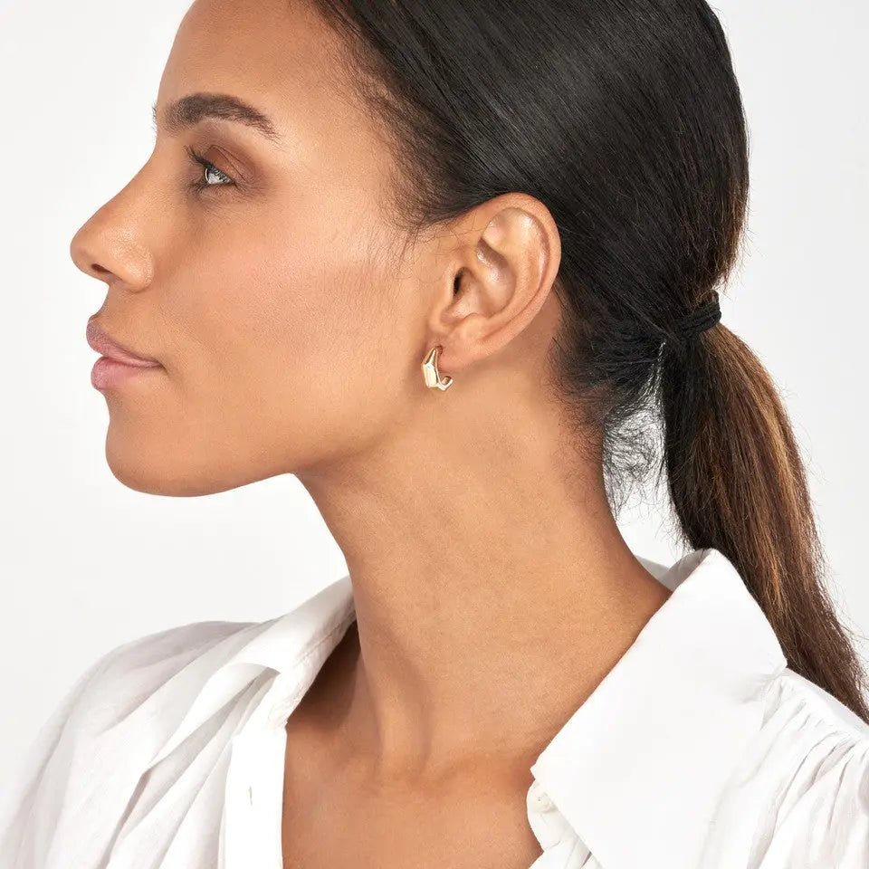 Geometric Bamboo Hoop Earrings - Koru Jewelers