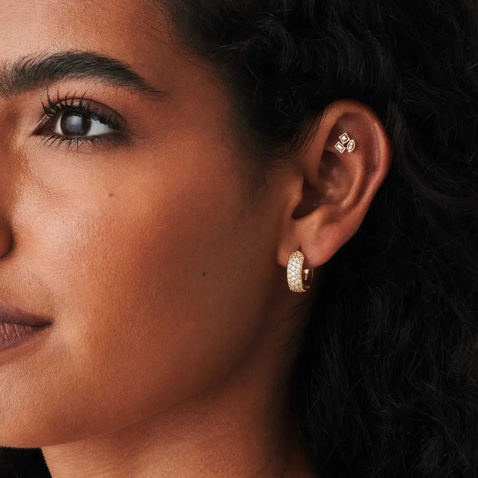 Geometric Diamond Stud Earrings - Koru Jewelers