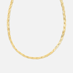 14k Gold Braided Herringbone Necklace