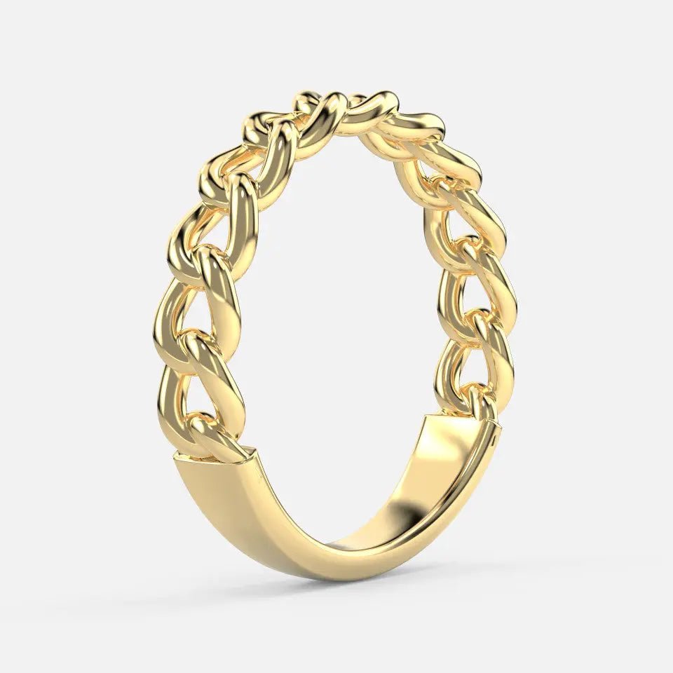 Gold Cuban Stackable Ring - Koru Jewelers