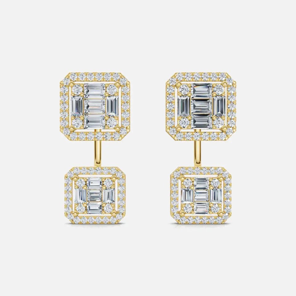Gold Diamond Ear Jacket Earrings - Koru Jewelers