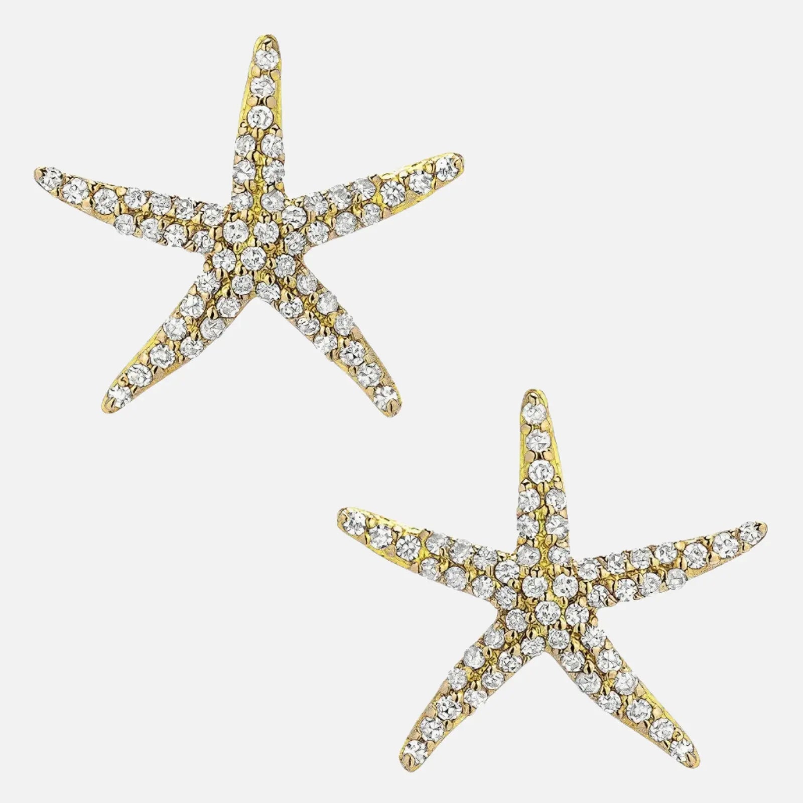 Gold & Diamondl Starfish Earrings - Koru Jewelers
