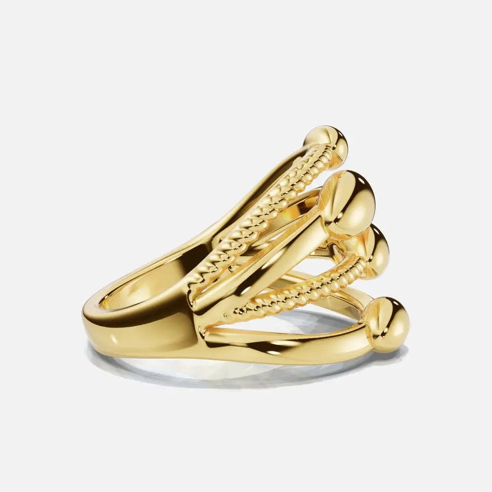 Gold Four Oval Statement Ring - Koru Jewelers