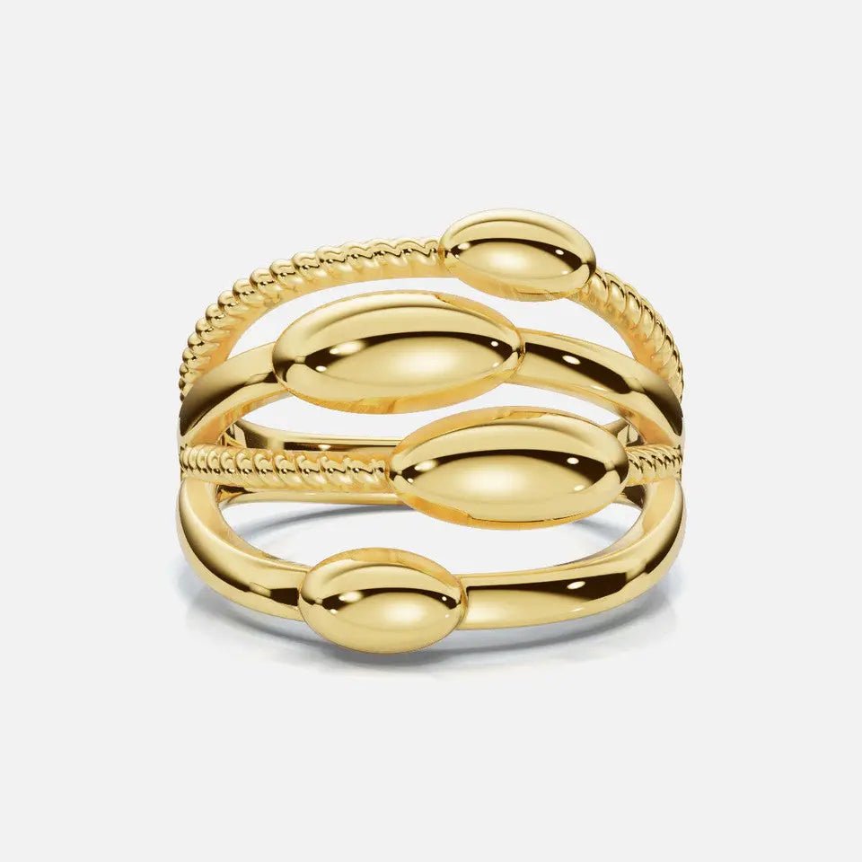 Gold Four Oval Statement Ring - Koru Jewelers