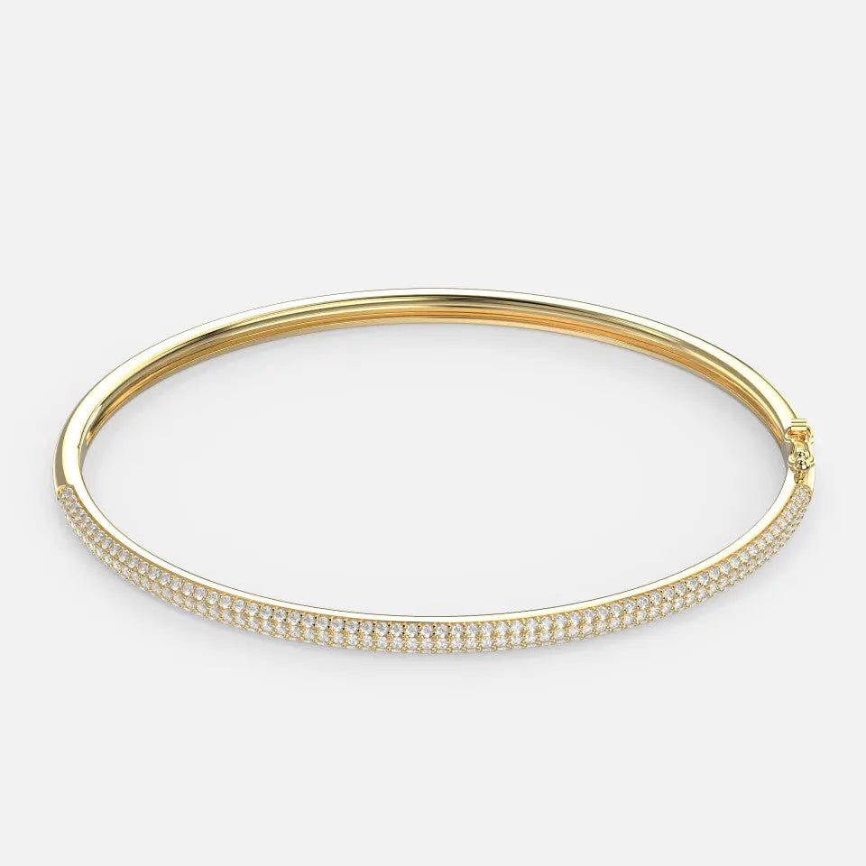 Gold Hinged Micro Diamond Bangle Bracelet - Koru Jewelers