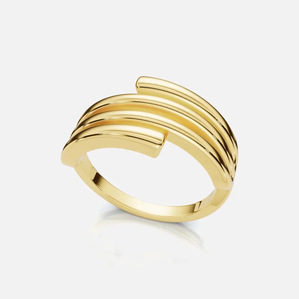 Gold Stackable Three Band Ring - Koru Jewelers
