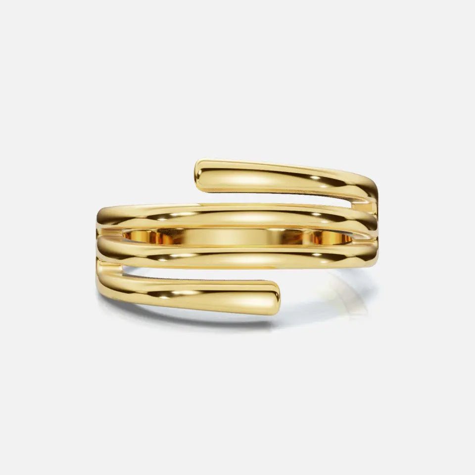 Gold Stackable Three Band Ring - Koru Jewelers
