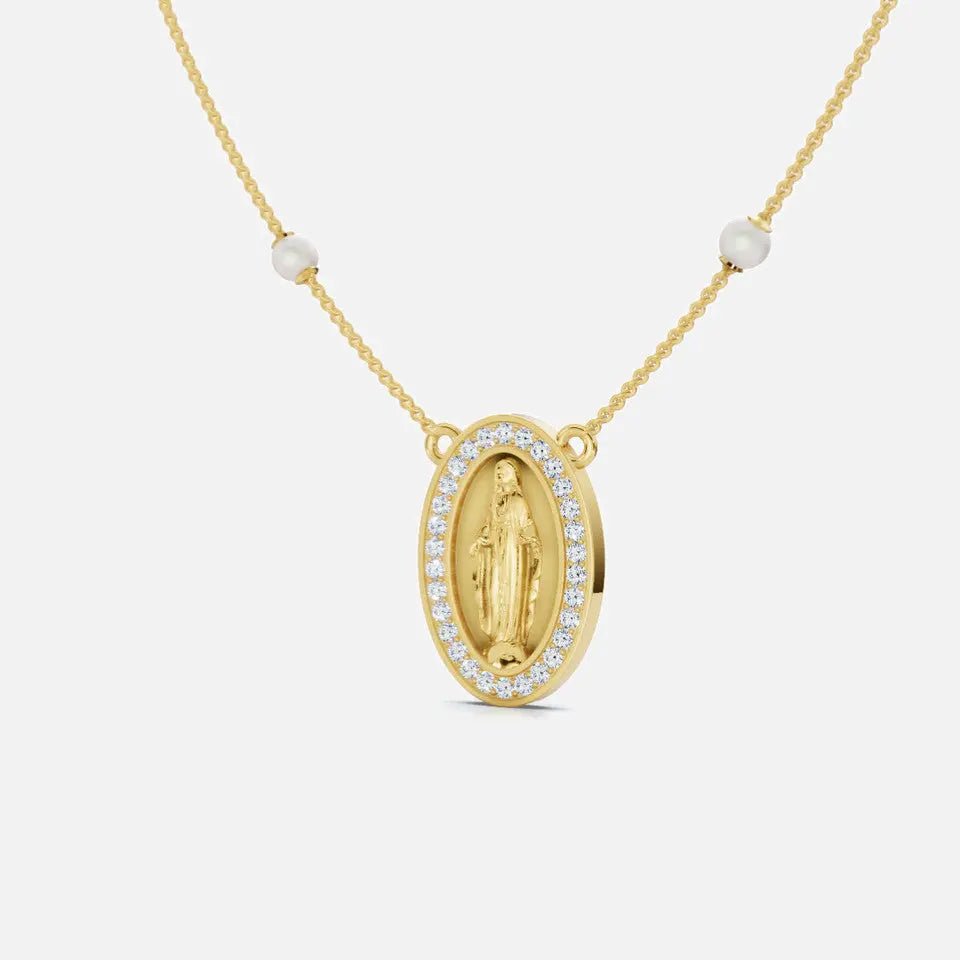 Gold Virgin Mary Necklace - Koru Jewelers