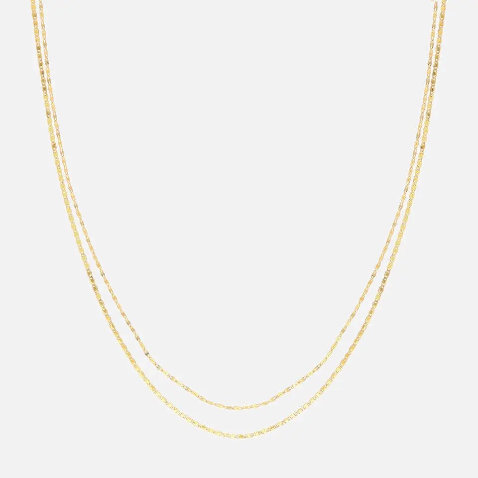 Hammered Forzatina & Valentino Layered Chain Necklace - Koru Jewelers