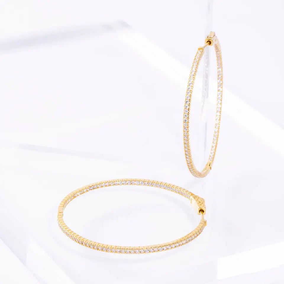 Gold Large Inside Out Hoop Earrings - Koru Jewelers